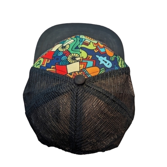 Tequila Sunrise Cancun vibrant colorful snap back mesh 6 panel baseball cap hat - Picture 5 of 8